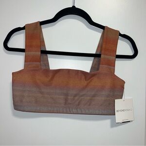 Beyond Yoga SoftMark Squared Bra Ombre Sunset Longline Crop Size M NWT